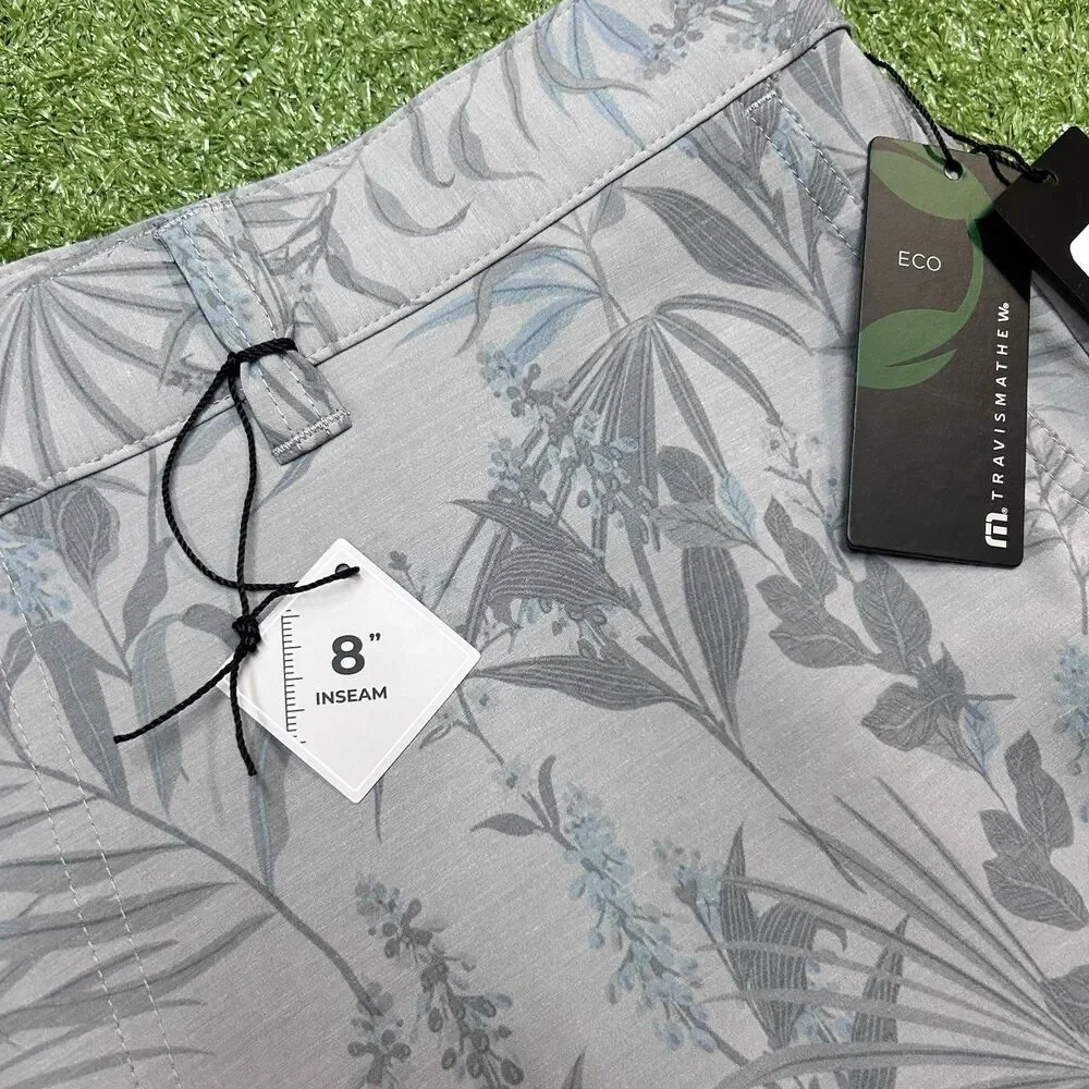 Travis Mathew Shorts Mens Gray Floral Coastal Canyon Golf Performance NWT - Picture 2 of 7